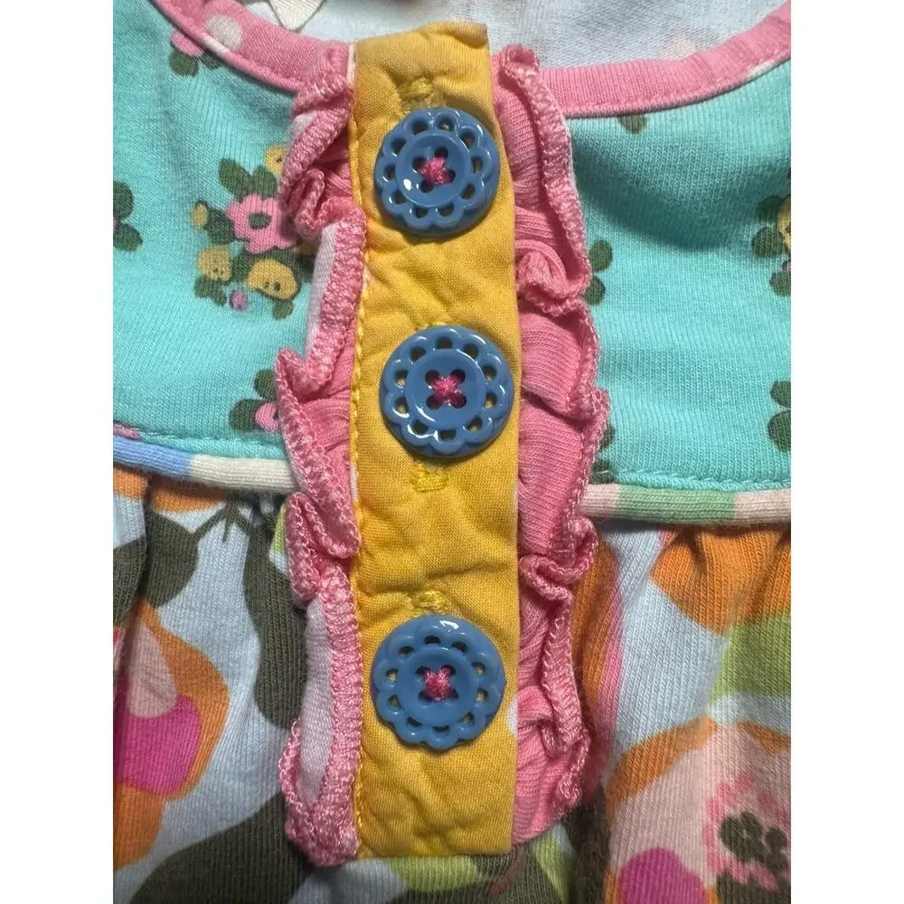 Matilda Jane Girls Peach Floral Dress Bloomer Set 6-12 Months